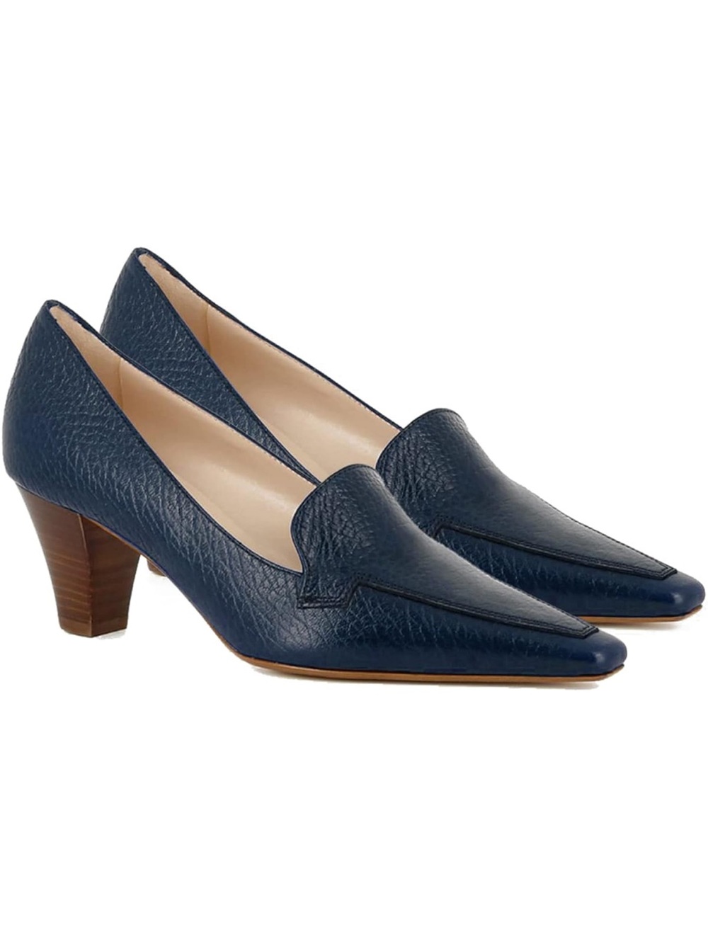 NEW Women Vintage Chunky Block Heel Pumps Shoes Square Pointed Toe Slip On